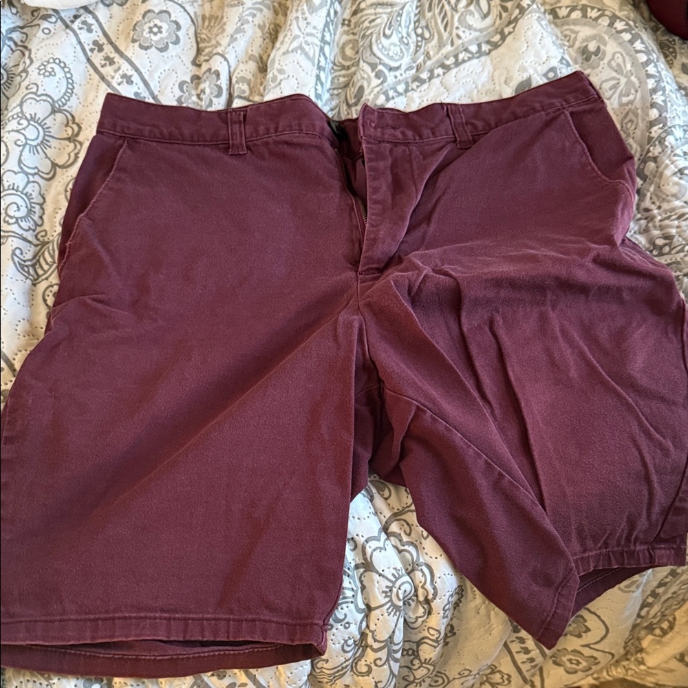 PacSun Burgundy Flat Front Men Shorts
